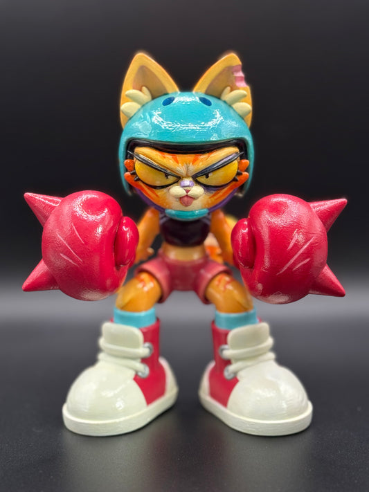 Tabby Boxer- Resin Hand Painted Art Toy